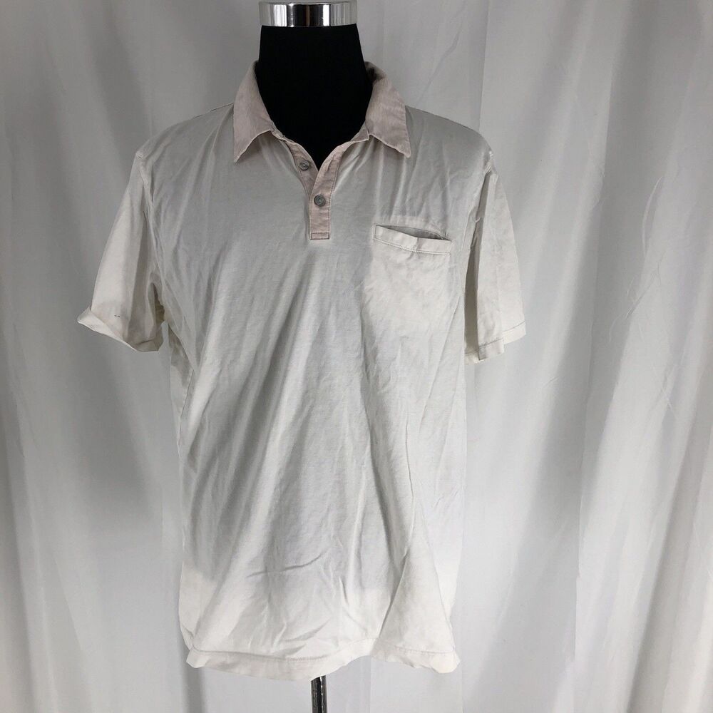 White striped calvin klein polo shirt